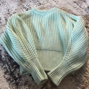 Zara light green chunky knit sweater